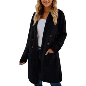 Women's Fall Long Cardigan Sweater Trendy Knit Jacket Coat Dressy Blazer